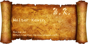 Welter Kevin névjegykártya