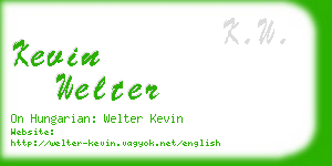 kevin welter business card